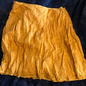 J Crew sheer lined cotton skirt 12 golden yellow